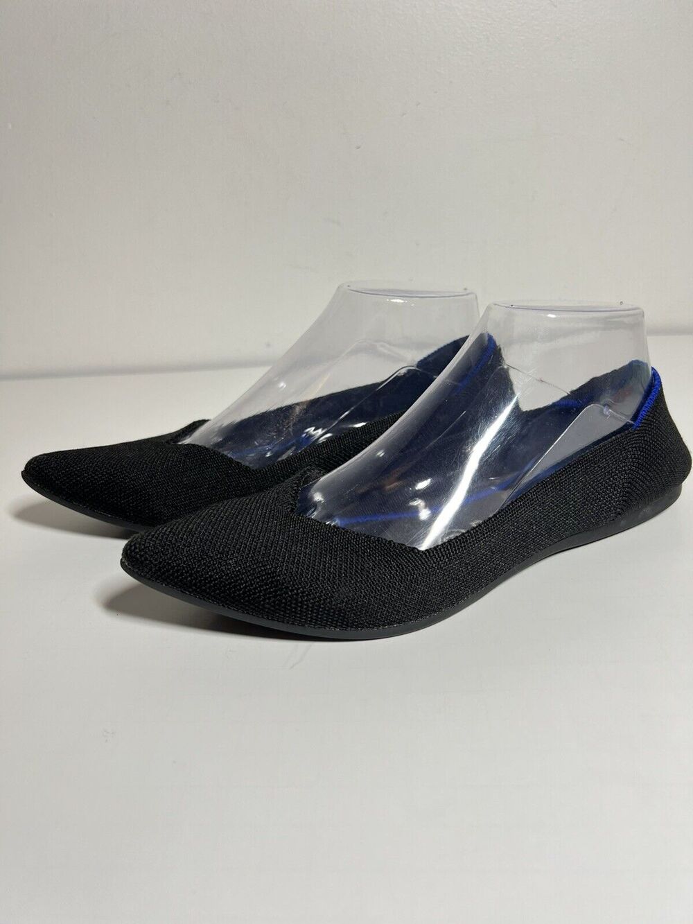 Rothys EUC Black Textile The Point Slip On Ballet Shoe Flat Size 8